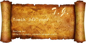 Tomik József névjegykártya
